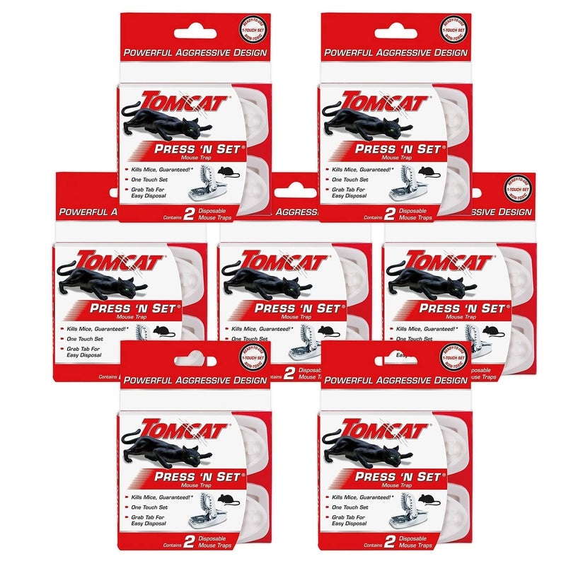 Tomcat Press 'N Set Mouse Trap, 2 Traps/Pack (7-Pack) - Image 1
