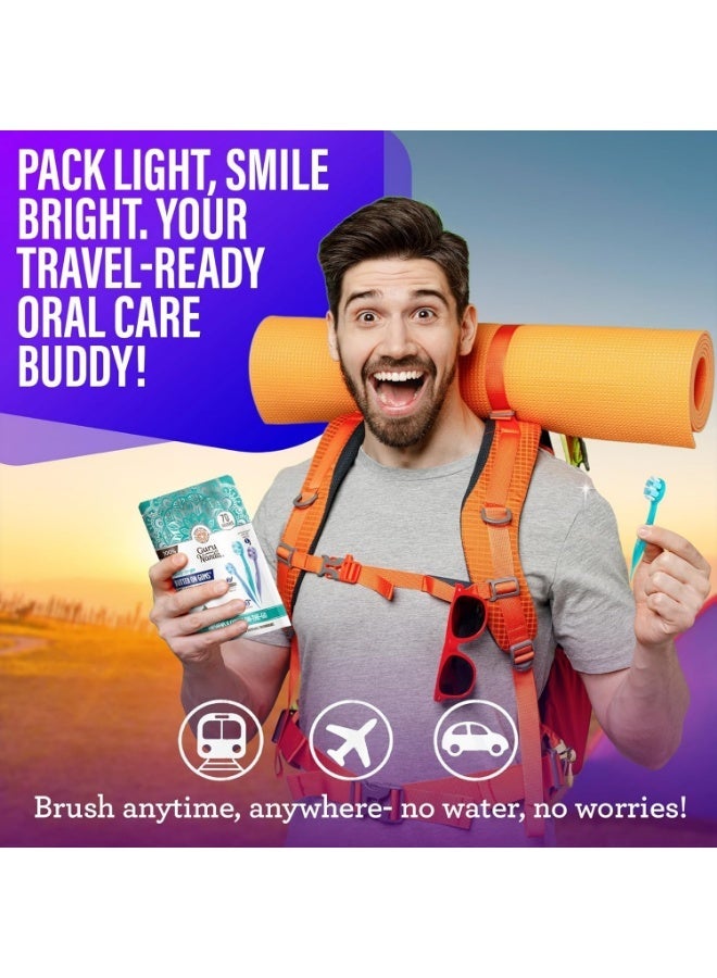 GuruNanda Ready-to-Go Disposable Mini Travel Toothbrushes - Butter on Gums Softex Bristles, Pre-Pasted Toothbrush & Toothpick - Fluoride-Free, No Rinsing Needed, 70 Ct - Image 3