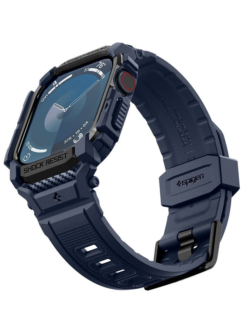 Spigen Rugged Armor Pro for Apple Watch Series 10 (46mm) Case with Band - Navy Blue  - Image 5