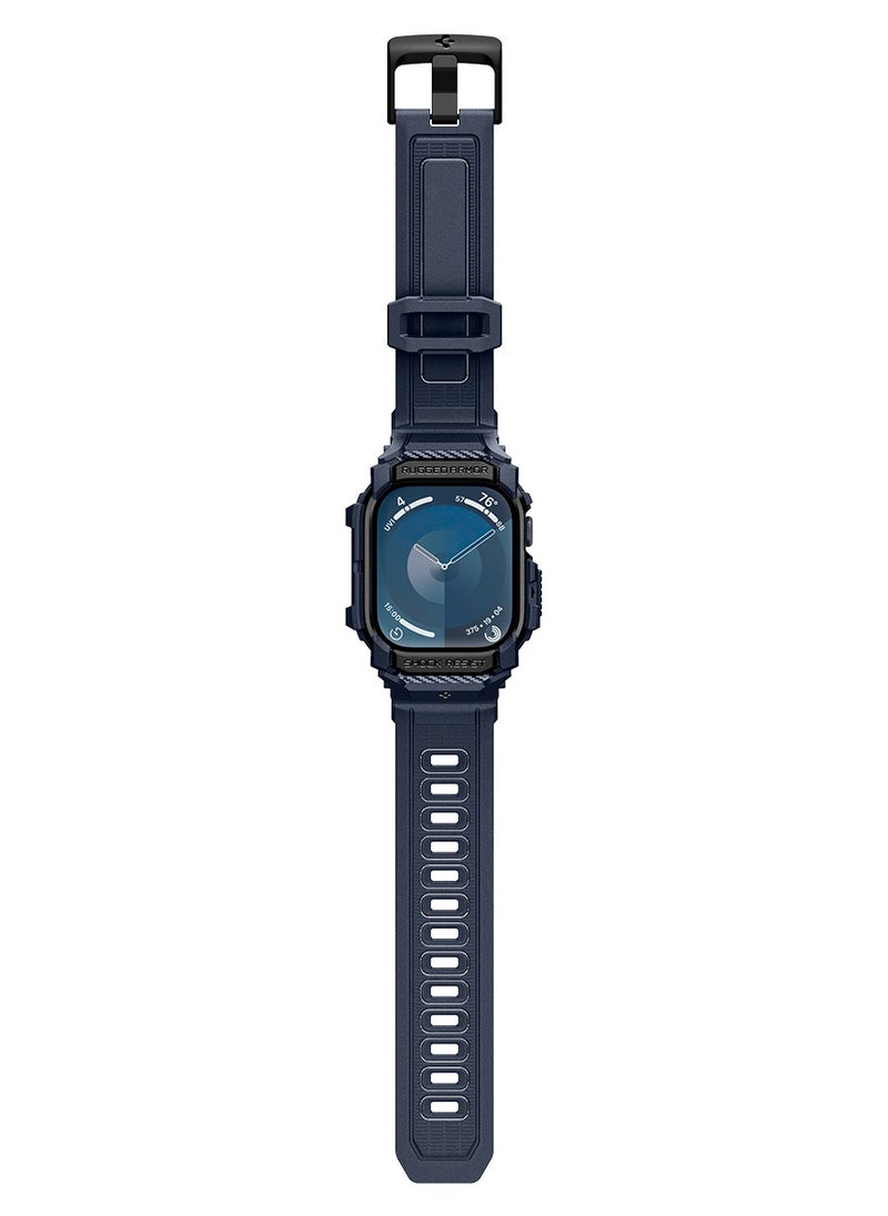 Spigen - Rugged Armor Pro for Apple Watch Series 10 (46mm) Case with Band - Navy Blue - Image 1