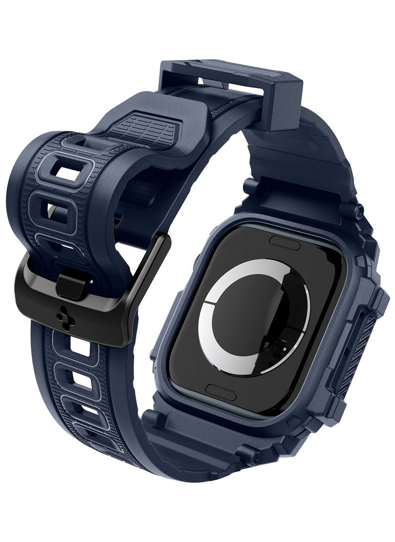 Spigen - Rugged Armor Pro for Apple Watch Series 10 (46mm) Case with Band - Navy Blue - Image 1
