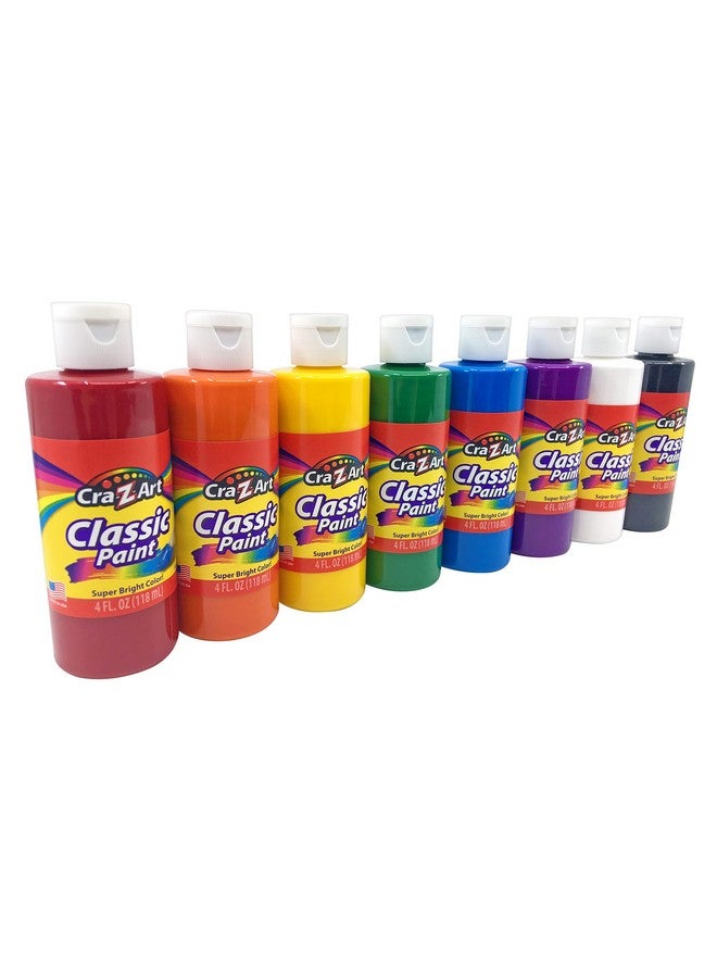 Cra-Z-Art عبوة كبيرة من طلاء كرا-زي-آرت القابل للغسل 8 قطع، ألوان متنوعة 4 أونصات لكل زجاجة، 32 أونصة - Image 1