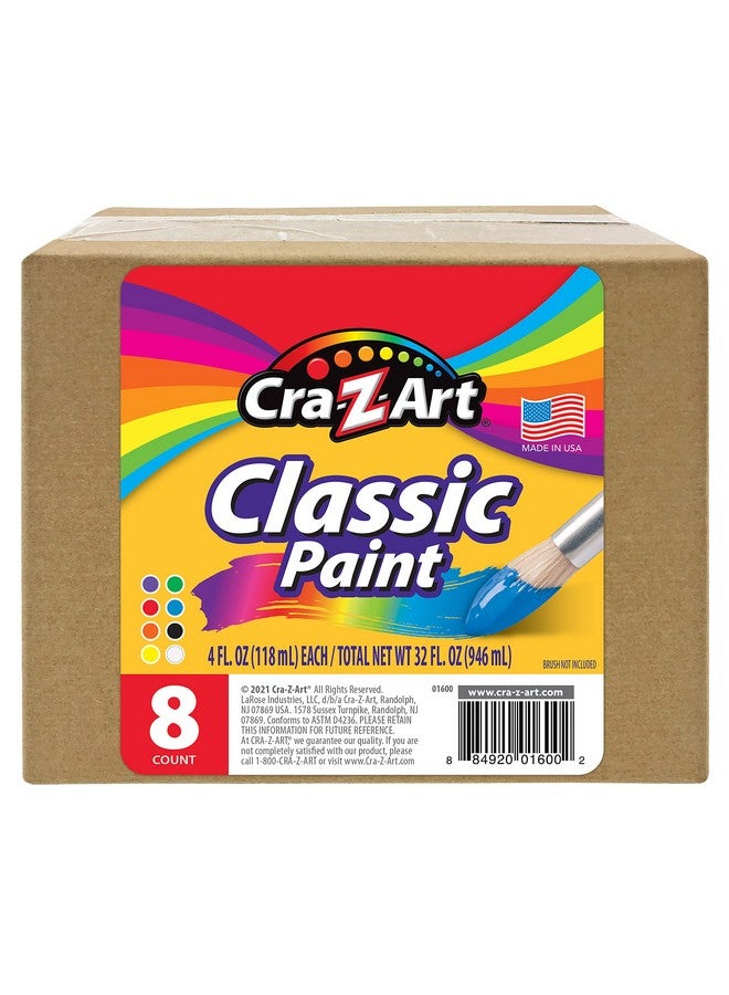 Cra-Z-Art عبوة كبيرة من طلاء كرا-زي-آرت القابل للغسل 8 قطع، ألوان متنوعة 4 أونصات لكل زجاجة، 32 أونصة - Image 3
