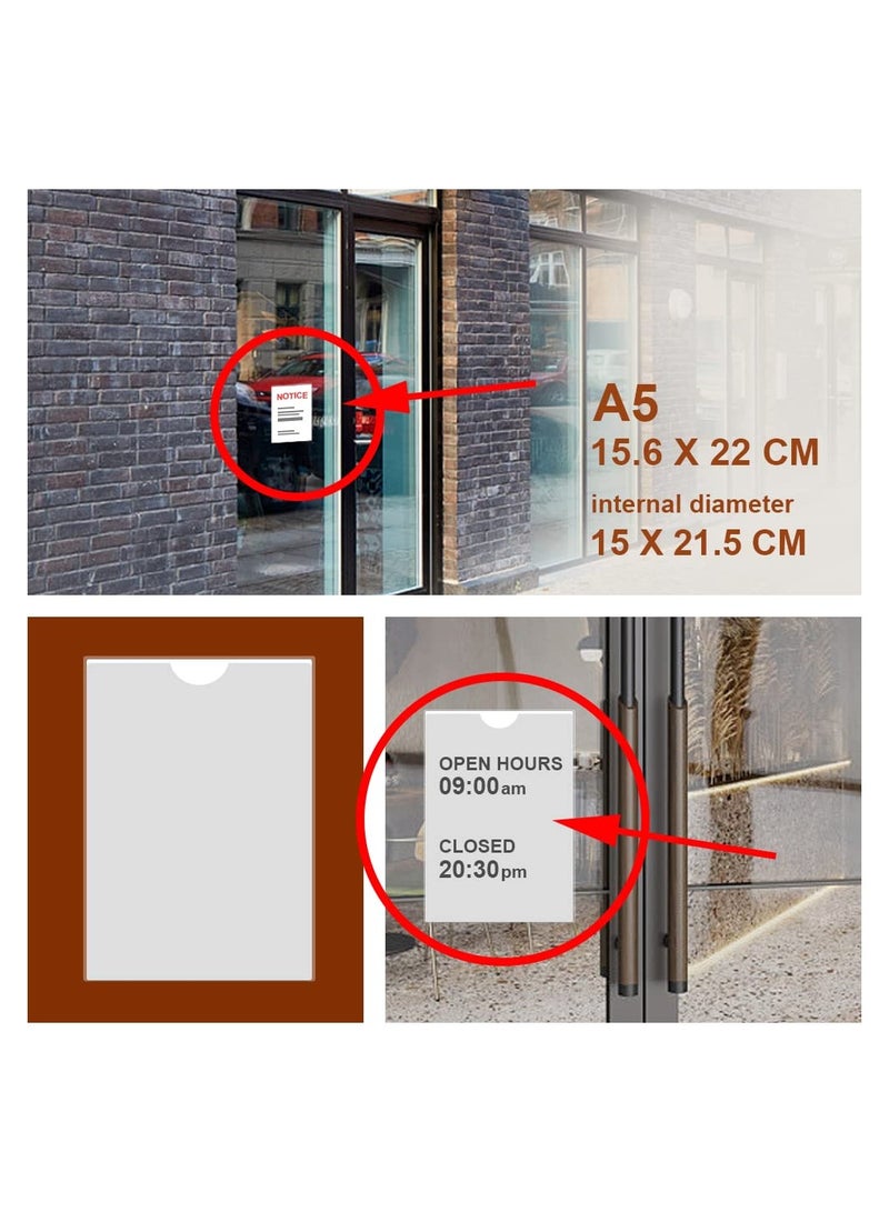 Excefore Self-Adhesive Pocket, 8 pcs Card Plastic Pocket Holder, for Labelling and Identifying Boxes, Folders, and Documents (Inner Size:14.8 * 21cm) - Image 3