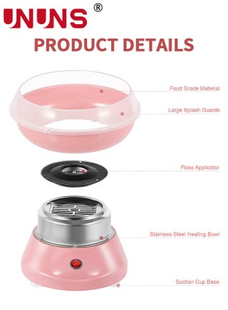 Cotton Candy Machine,Portable Cotton Candy Maker,DIY Marshmallow Machine With Large Splash-Proof Plate For Home Birthday Family Party Cinema - view 2