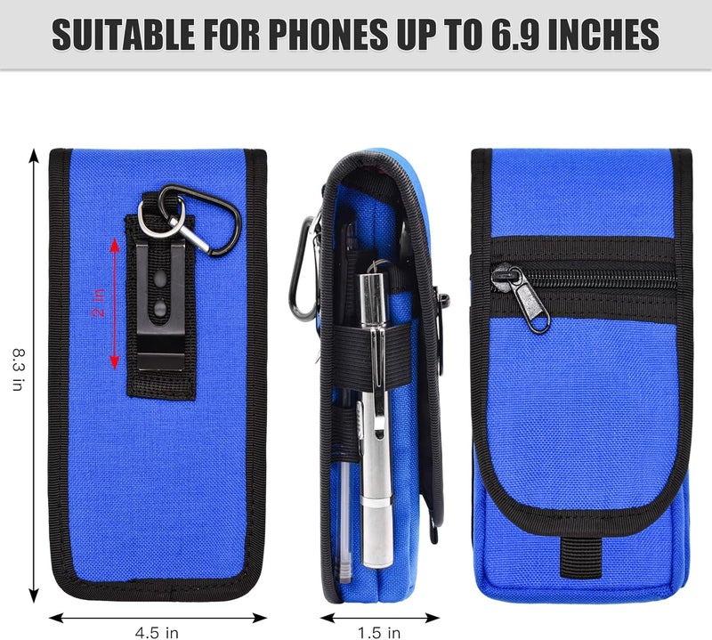 KATOLK Dual Phone Holster, Large Smartphone Pouch, Belt Cell Phone Holder for iPhone 16/15/14 Pro Max & Samsung Phones, Compatible with Power Bank, for Work, Hiking, Camping, Barbecue, Rescue (XL) - Image 2