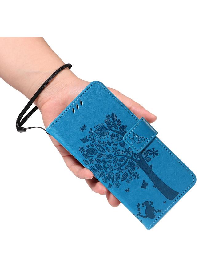 S-TOP Case For Realme 14x 5G Global Tree & Cat Embossed Pattern Flip Leather Phone Case - Image 5