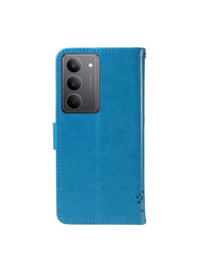 S-TOP Case For Realme 14x 5G Global Tree & Cat Embossed Pattern Flip Leather Phone Case - Image 3