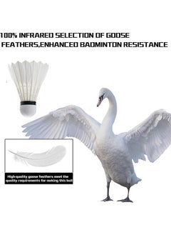 GROIC Goose Feather Badminton Shuttlecocks with Great Stability and Durability, High Speed Badminton ball, Pack of 6  - Image 4