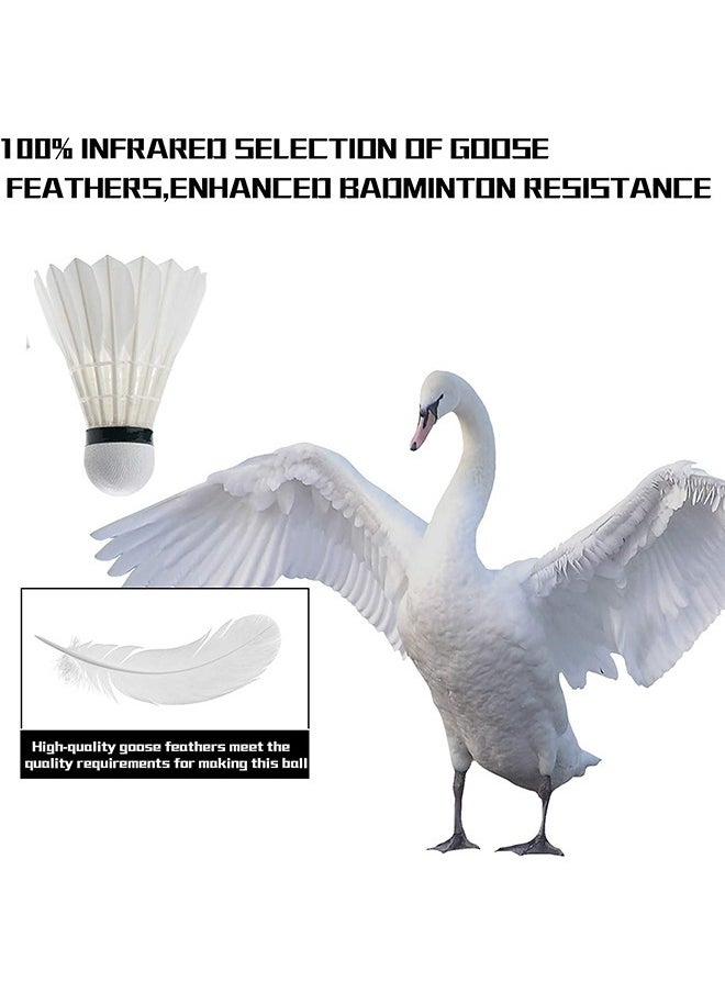 GROIC Goose Feather Badminton Shuttlecocks with Great Stability and Durability, High Speed Badminton ball, Pack of 6  - Image 4