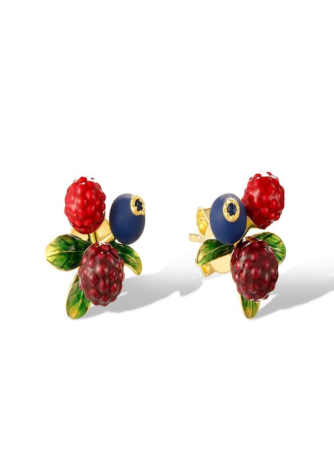 Santuzza 925 Sterling Silver Gemstone Enamel Flower Earrings, Sterling Silver enamel, No Gemstone - Image 1