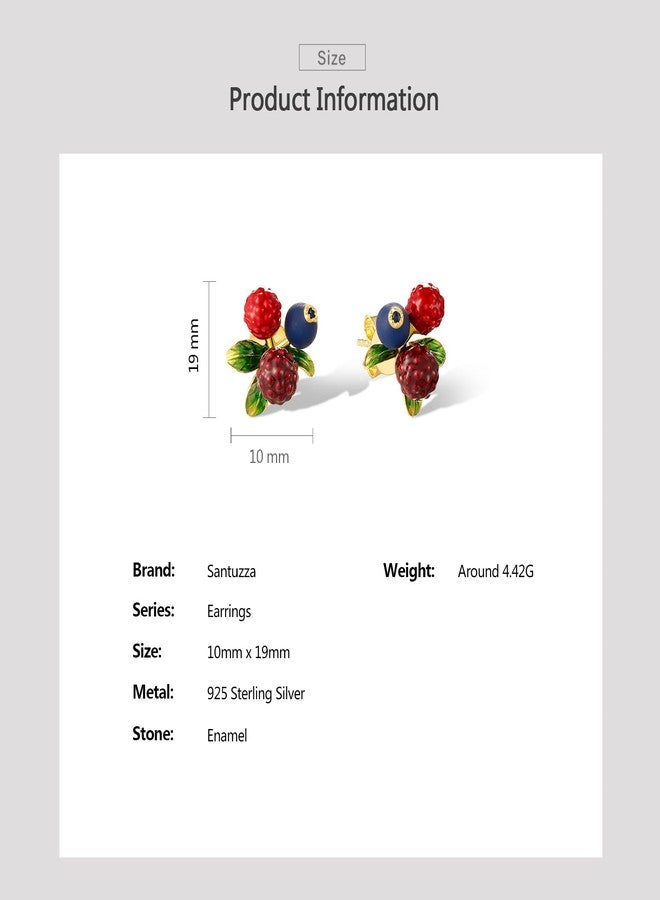 Santuzza 925 Sterling Silver Gemstone Enamel Flower Earrings, Sterling Silver enamel, No Gemstone - Image 4