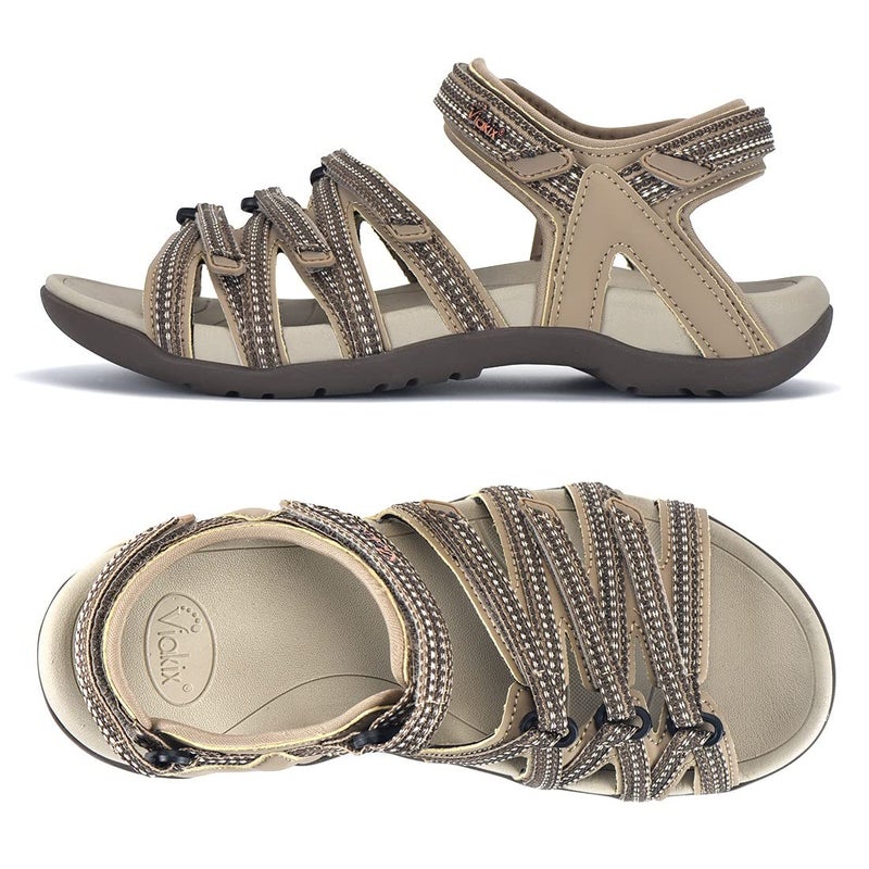 Viakix Womens Sport Sandal â€“ Comfortable Athletic Stylish Hiking Shoes, with Arch Support, Outdoors, Walking, Water, River, Trekking, Sandstone 8 - Image 1