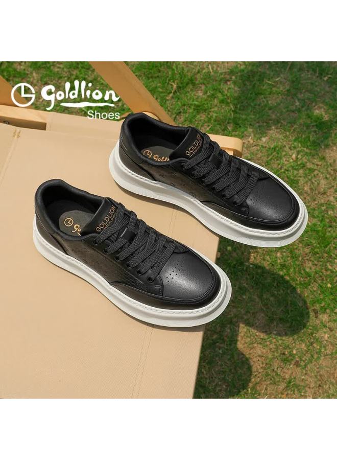 Goldlion Men's Shoes, Spring Classic Sneakers, Thick-soled Heightening Comfortable Versatile Casual Shoes, G578510344aae, Black, Size 43 - Image 1