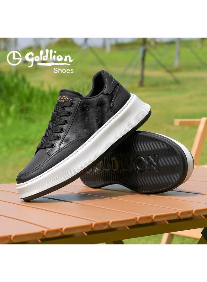 Goldlion Men's Shoes, Spring Classic Sneakers, Thick-soled Heightening Comfortable Versatile Casual Shoes, G578510344aae, Black, Size 43 - Image 2