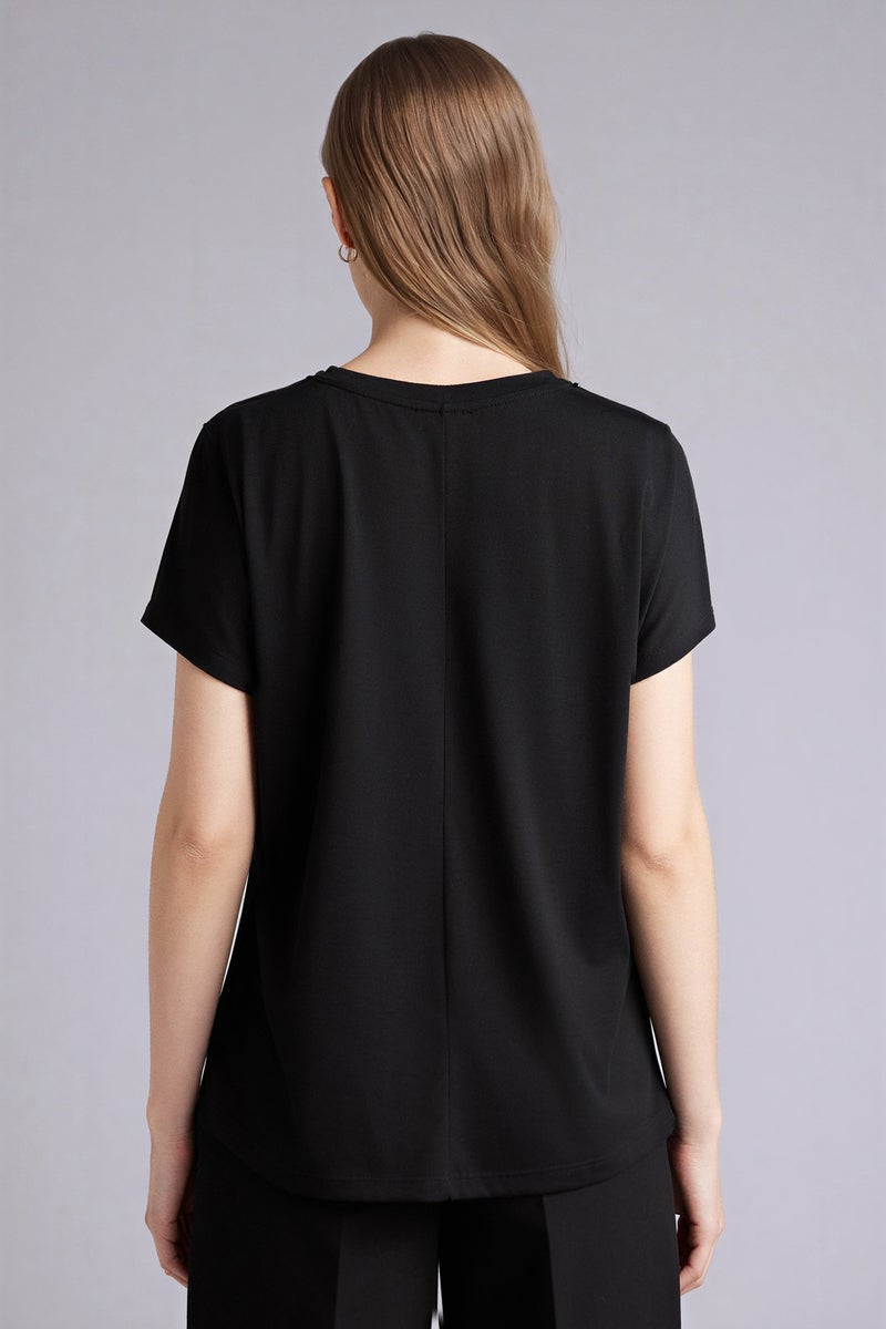 ديفاكتو تيشيرت نص كم قصة مريحة وياقة مستديرة - Image 5