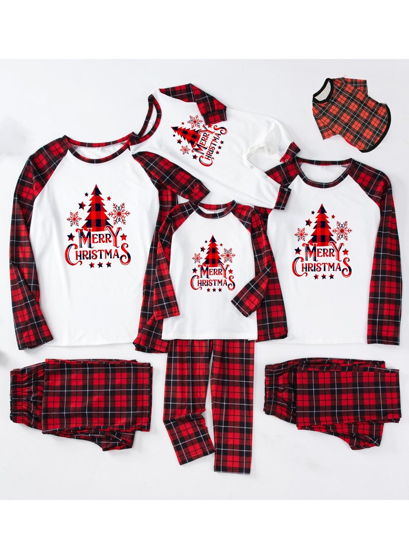 VUCATIN Children's Family Matching Pajamas Holiday Matching Clothing Long-Sleeved Parent-Child Pajamas for Home Suitable for Women Men Children and Pets Christmas (Baby Size) - Image 2