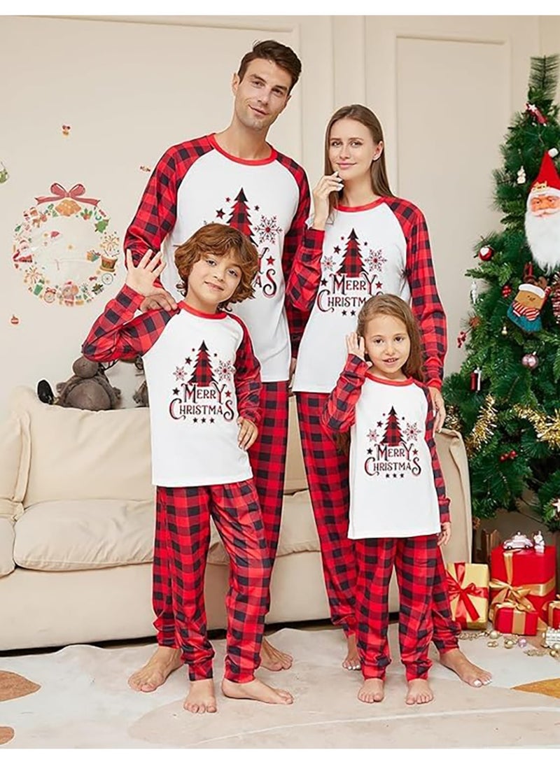 VUCATIN Children's Family Matching Pajamas Holiday Matching Clothing Long-Sleeved Parent-Child Pajamas for Home Suitable for Women Men Children and Pets Christmas (Baby Size) - Image 5