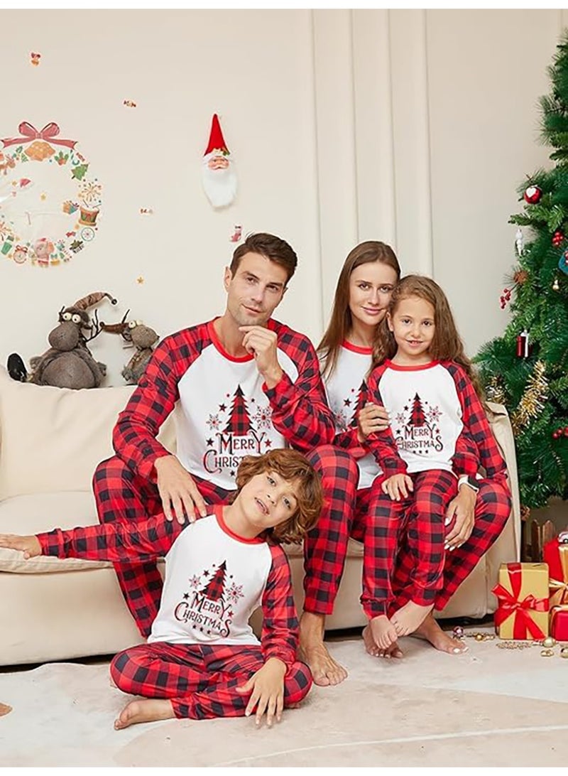 VUCATIN Children's Family Matching Pajamas Holiday Matching Clothing Long-Sleeved Parent-Child Pajamas for Home Suitable for Women Men Children and Pets Christmas (Baby Size) - Image 4
