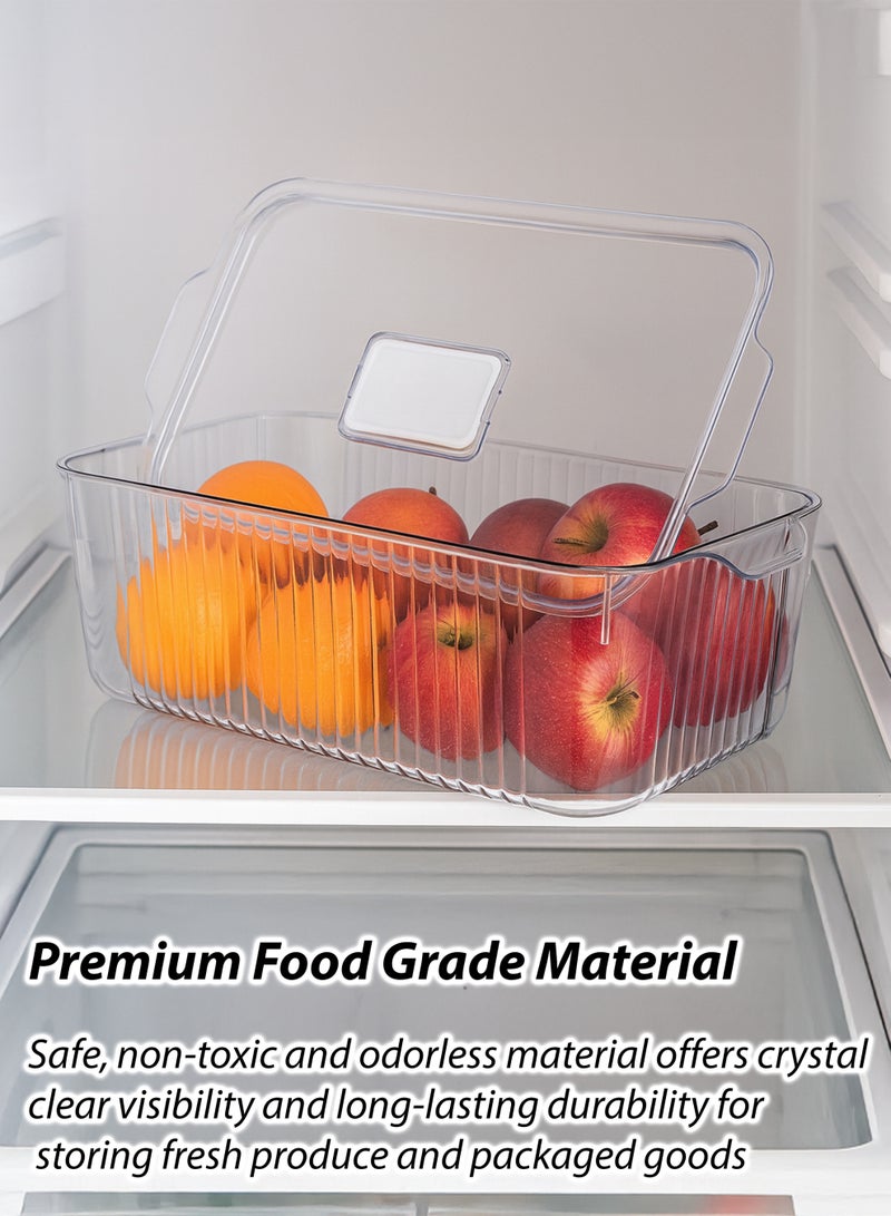 Toshionics 5.8 Liters Transparent Storage Box with Secure Cover Lid T114625 – Clear Plastic Organizer Container for Home, Kitchen, Pantry, Fridge, Wardrobe & Office | Durable PET+PP Stackable Storage Bin - Image 3