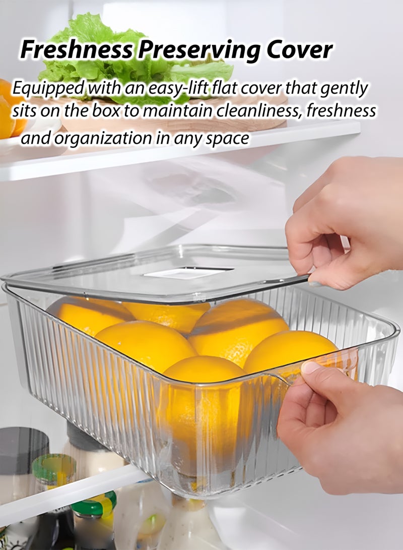 Toshionics 5.8 Liters Transparent Storage Box with Secure Cover Lid T114625 – Clear Plastic Organizer Container for Home, Kitchen, Pantry, Fridge, Wardrobe & Office | Durable PET+PP Stackable Storage Bin - Image 2