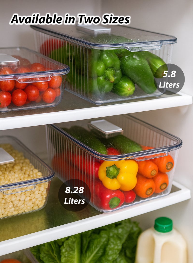 Toshionics 5.8 Liters Transparent Storage Box with Secure Cover Lid T114625 – Clear Plastic Organizer Container for Home, Kitchen, Pantry, Fridge, Wardrobe & Office | Durable PET+PP Stackable Storage Bin - Image 4