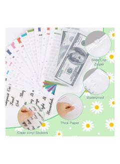 KASTWAVE Budget Binder with Cash Envelopes, A6 Stitching PU Leather Zipper Envelopes and Sheets, 12pcs for Saving Money, Organizer System  - Image 4