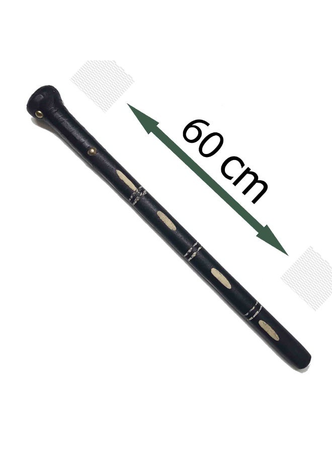 عصا مصنوعة من خشب الزان الأسواني، للرجال، لون اسود مخطط - Image 3