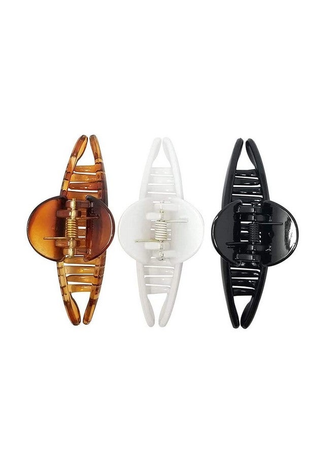 بيردوير مخلب كليب الفك منحني جامبو كبير الفاصل فراشة لا زلة قبضة أسود، أبيض، تورت، كبير، للنساء / الفتيات حزمة من 3 - Image 2