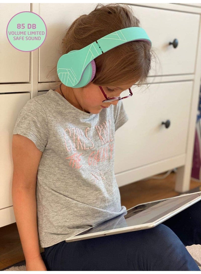 PowerLocus Kids Headphones, P2 Bluetooth Headphones for Kids with Volume Limit 85DB, Kids Wireless Headphones Over Ear with Microphone, Foldable, Carry Case, Micro SD/TF for iPhone/iPad/Laptop/PC/TV - Image 5