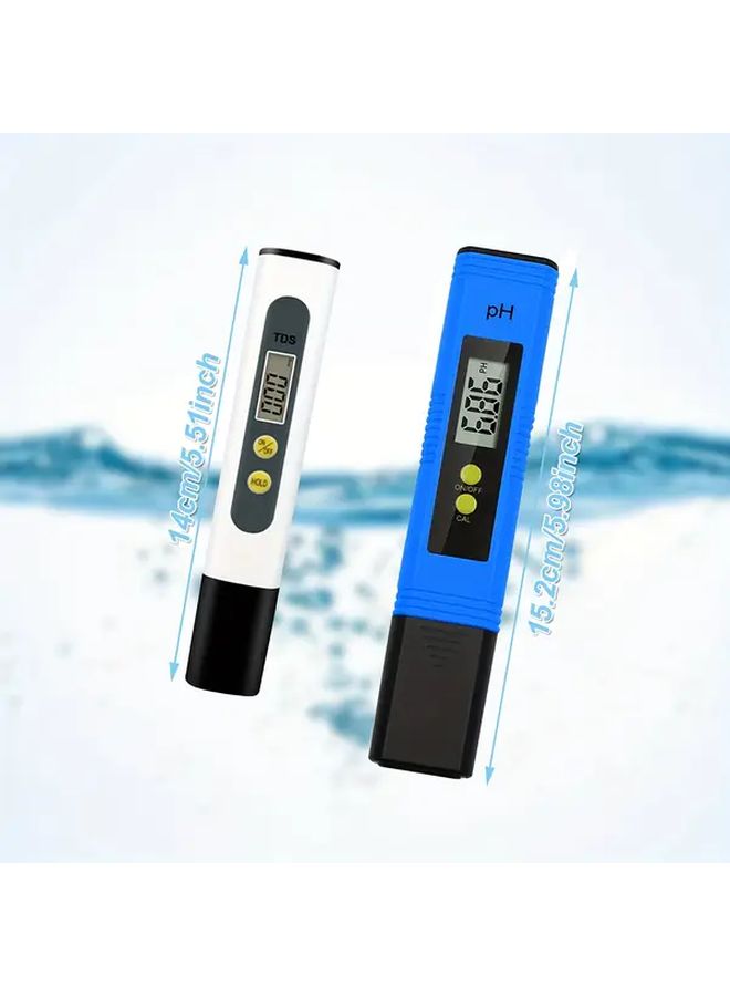 White Blue Digital PH Meter TDS Tester Water Quality Monitor for Aquarium Pool Spa - Image 2