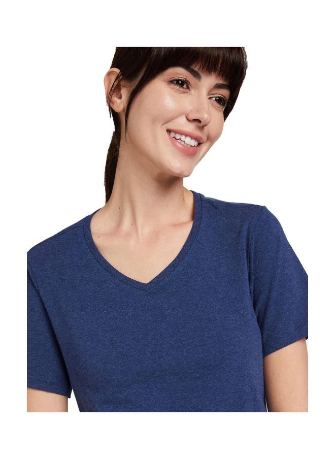 JOCKEY - Jockey 1359 Women Super Combed Cotton Elastane Stretch Regular Fit Solid V Neck Half Sleeve T Shirt - Image 1