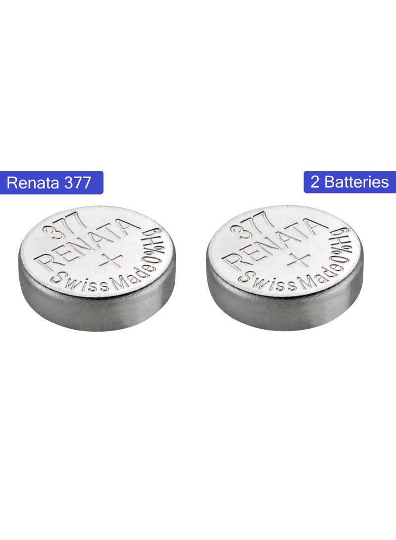 Renata 2-Pieces Renata 377 Watch Battery (SR626SW), Silver Oxide 1.55V Battery - Image 1