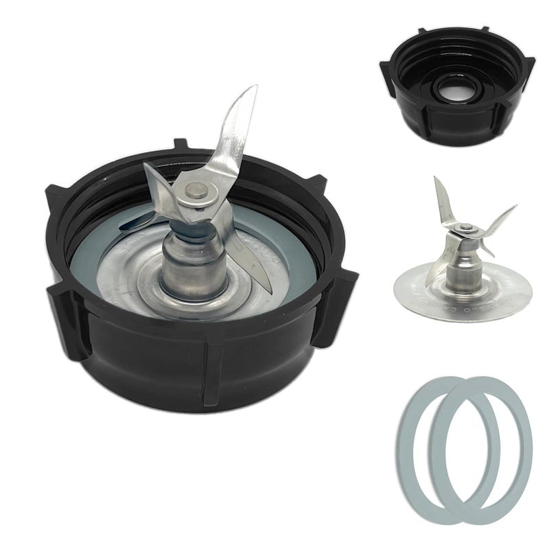 Gnicaela for Oster Blender Replacement Parts Blender Ice Crusher Blade with Jar Base Cap and Two Rubber O Ring Sealing Ring Gasket Compatible with Oster Osterizer Blenders Accessories