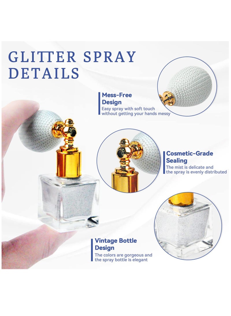 Generic Body Glitter Spray in White Orange with Gold Glitter Powder - Shimmer Highlighter Loose Powder for Body, Face, Hair, Clothes, Nail Art & Craft Design (Includes 1 Spray Bottle + 2 Extra Bottles)  - Image 4