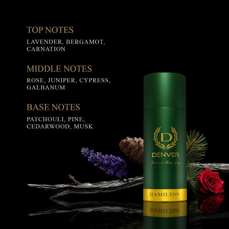 دنفر بخاخ مزيل العرق للجسم من دنفر هاميلتون للرجال - 150 مل | بخاخ للجسم برائحة تدوم طويلاً - Image 3
