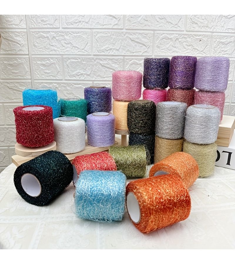 Light Purple 2.76in Wide Spider Web Net Gauze For Wedding Party DIY Bow Decoration - Image 3
