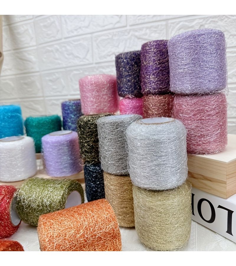 Light Purple 2.76in Wide Spider Web Net Gauze For Wedding Party DIY Bow Decoration - Image 5