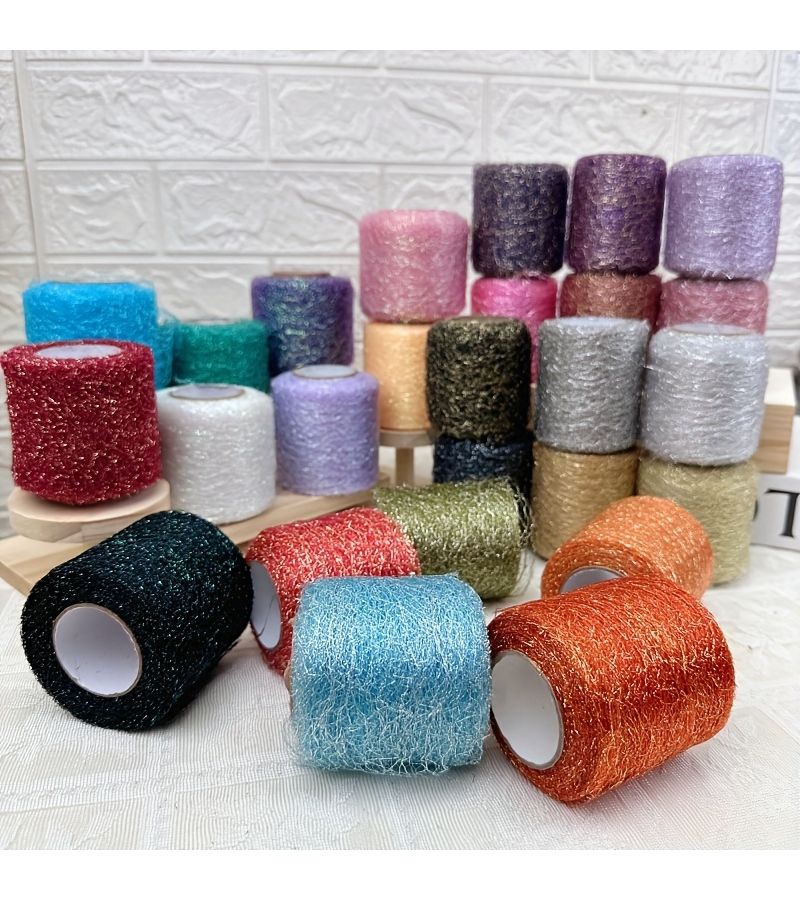 Light Purple 2.76in Wide Spider Web Net Gauze For Wedding Party DIY Bow Decoration - Image 4