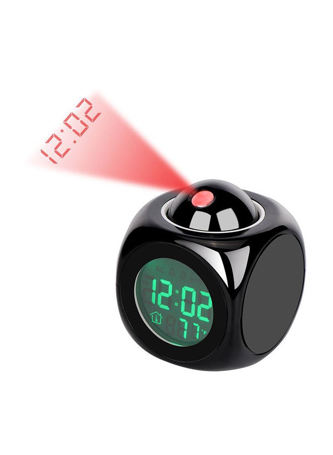 NIBEMINENT Multi-Function LED Alarm Clock With Thermometer Snooze Function And Usb Cable Black 10.7 x 9 9cm - Image 1