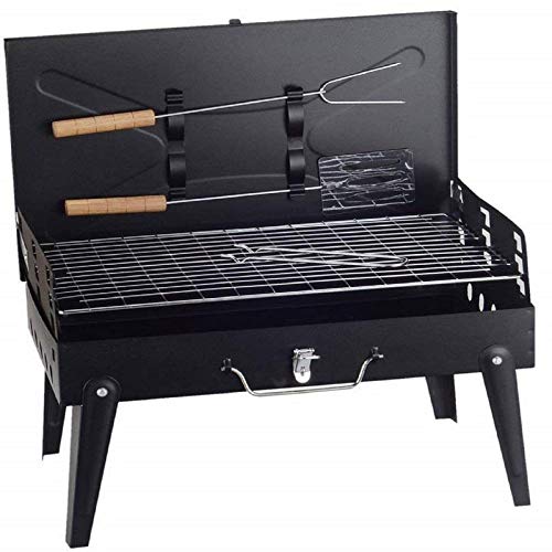 Shivu Fashion Carbon Steel Metal Body Steel Grill BBQ Barbecue Grill and Tandoor Briefcase Style Portable and Foldable Black Shivu21 - Image 1
