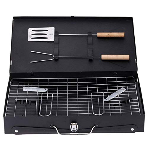Shivu Fashion Carbon Steel Metal Body Steel Grill BBQ Barbecue Grill and Tandoor Briefcase Style Portable and Foldable Black Shivu21 - Image 2