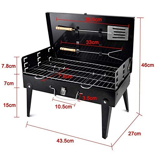 Shivu Fashion Carbon Steel Metal Body Steel Grill BBQ Barbecue Grill and Tandoor Briefcase Style Portable and Foldable Black Shivu21 - Image 3