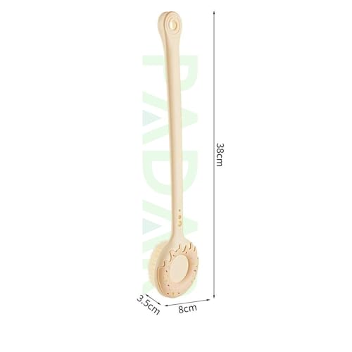 PADAR Dry Back Scrubber for Bath – with Curved Plastic Long Handle Clear Shower Brush Dry Skin Hygienic Exfoliating Cellulite Bath & Shower Brush – Gentle Body Wash Brush & Massage Scrubber for Men & Women (Doughnut Bath Brush) - Image 4