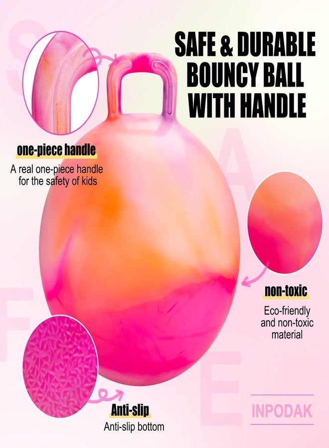 INPODAK Hopper Ball 18 Inch Bouncy Ball with Handle for Kids, Hippity Hop Jumping Bounce Hopping Toy for Boys Girls Ages 3-6 Includes Pump and Gift Box Great Gift for Birthday - Image 3