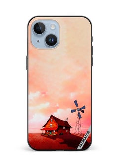 Protective Case Cover For Apple iPhone 15 House Design Multicolour