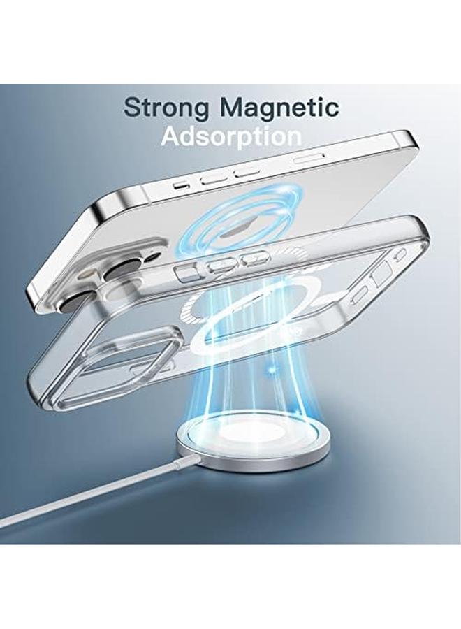 Jetech Magnetic Case For Iphone 13 Pro Max 6.7 Inch Compatible With Magsafe Wireless Charging Shockproof Phone Bumper Cover Anti Scratch Clear Back Clear - Image 3
