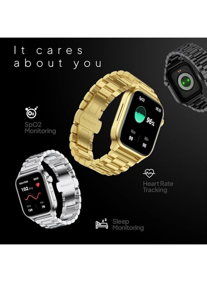 Fire-Boltt Rise Smart Watch 1.85″ with Bluetooth Calling, AI Voice Assistant, Rotating Crown, SpO2 & Heart Rate Monitor, 123 Sports Modes, IP67 Waterproof Metal Smartwatch for Men & Women - Black - Image 3