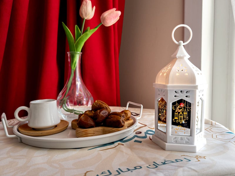 OLEEK أوريك رمضان مصابيح مصابيح فانوس (2pcs -8in) - زخارف رمضان للمنزل - هدايا رمضان للأطفال - زخارف رمضان لجدار الجدار في الهواء الطلق والعيد - Image 4