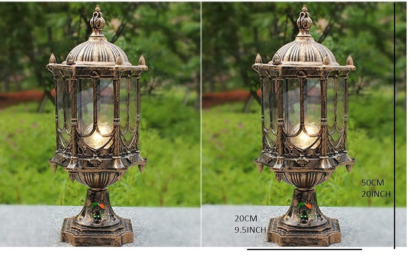 Weldecor Antique Outdoor Main Gate Light for HomeMetal Decorative Architectural Design Waterproof Rustproof for Garden Exterior Compound Wall Piller Pole Set of 2 - Image 3